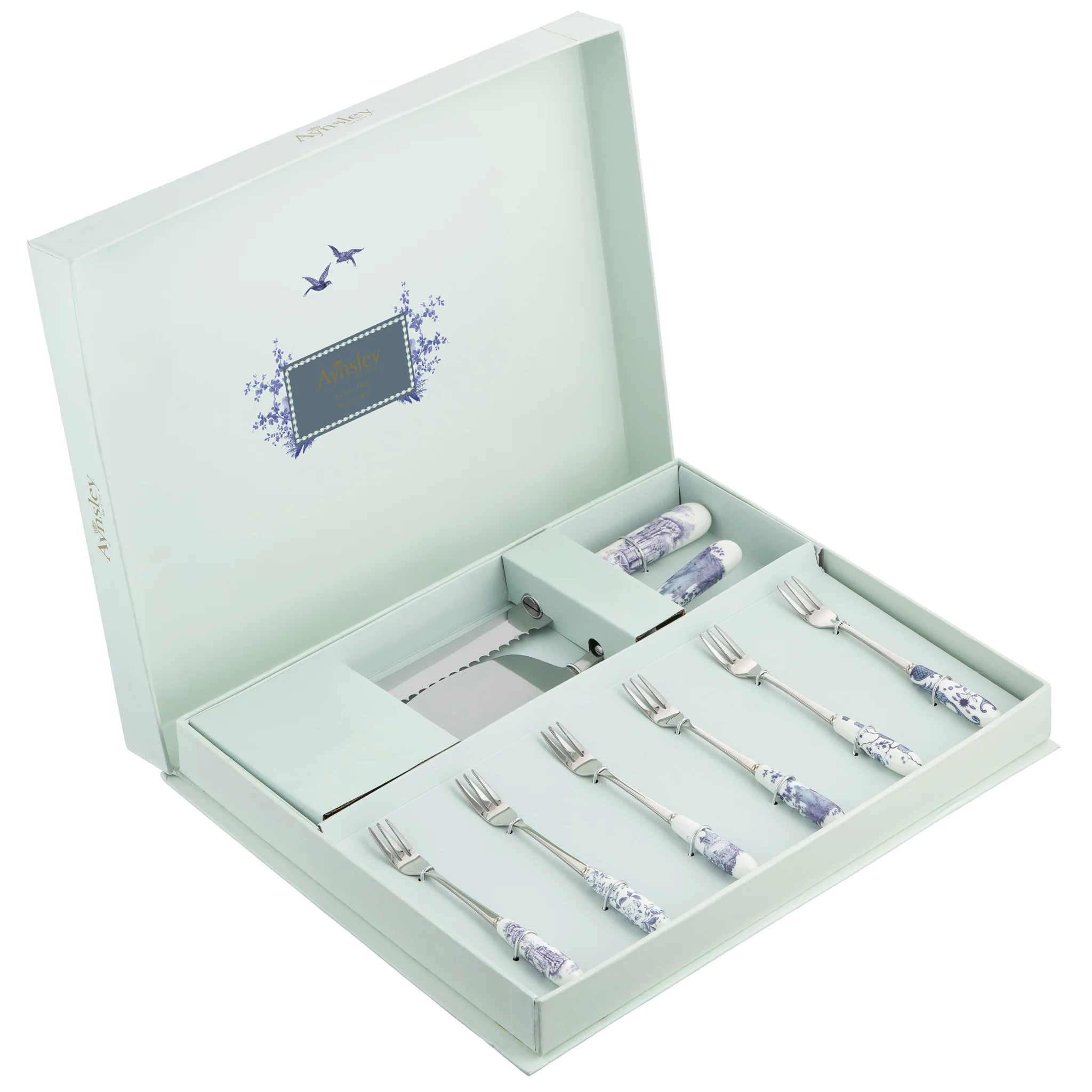 Aynsley Archive Blue Pastry Set - Image 2