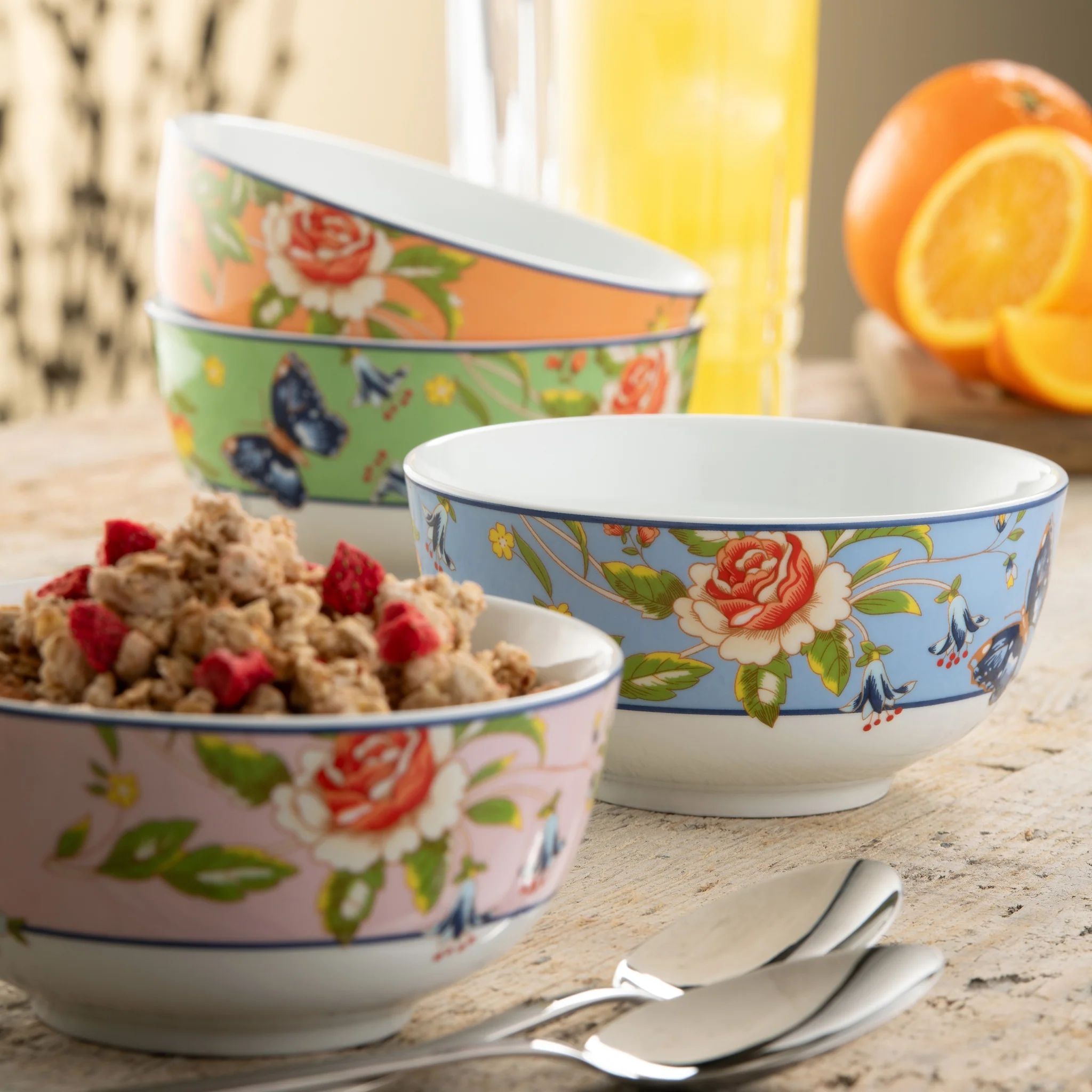 Aynsley Archive Rose Cereal Bowl Set of 4 - Image 3
