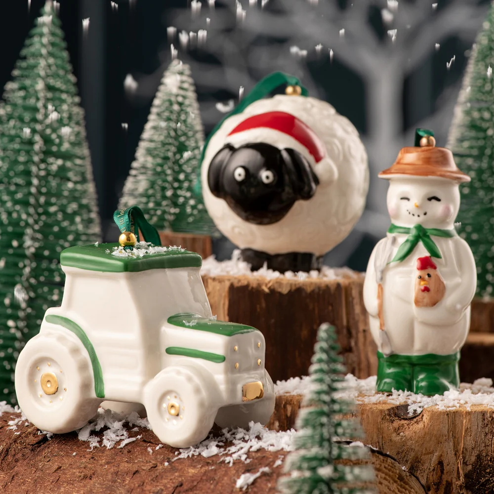 Belleek Classic Farmer Snowman Ornament - Image 3