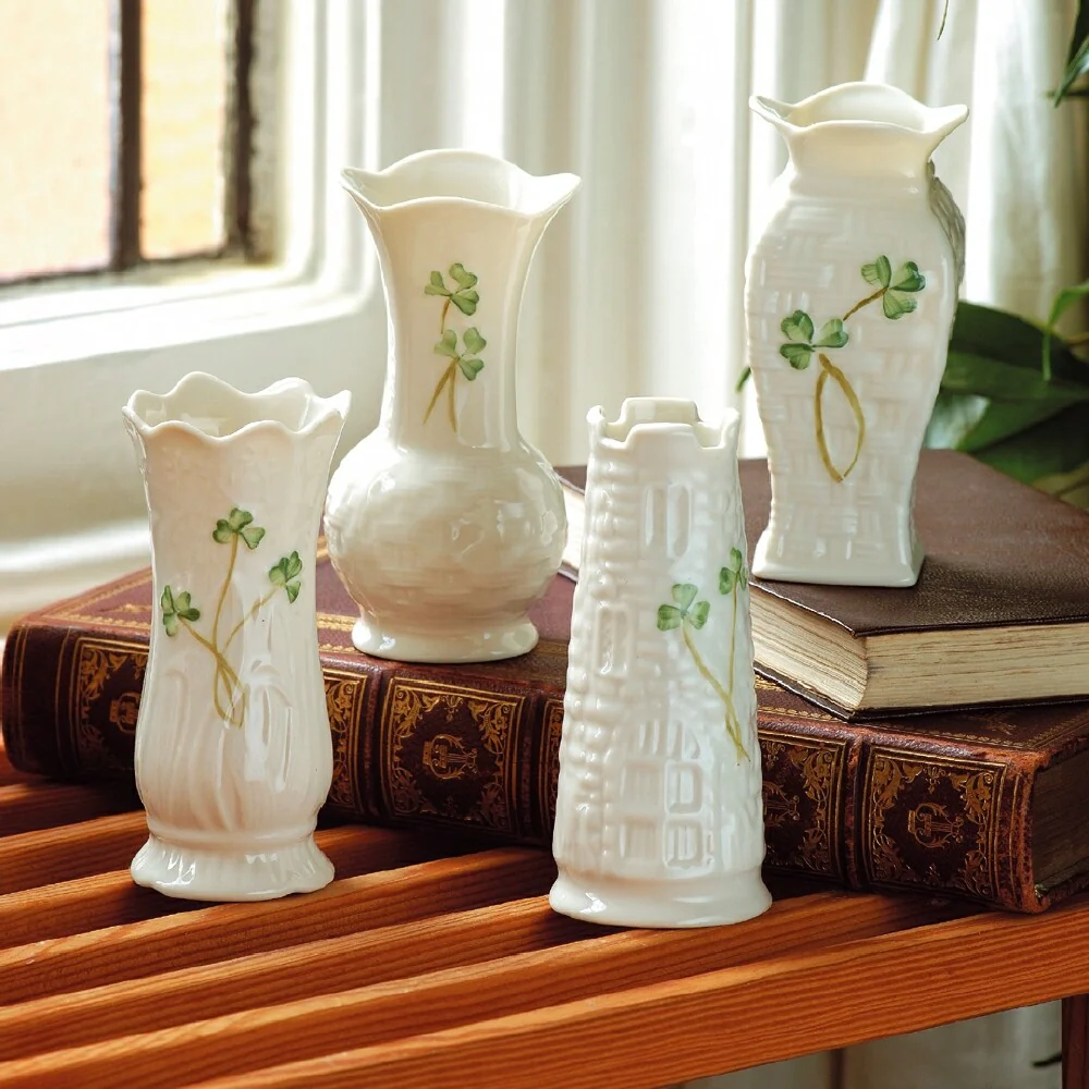 Belleek Classic Mini Shamrock Vase Set of 4 - Image 2