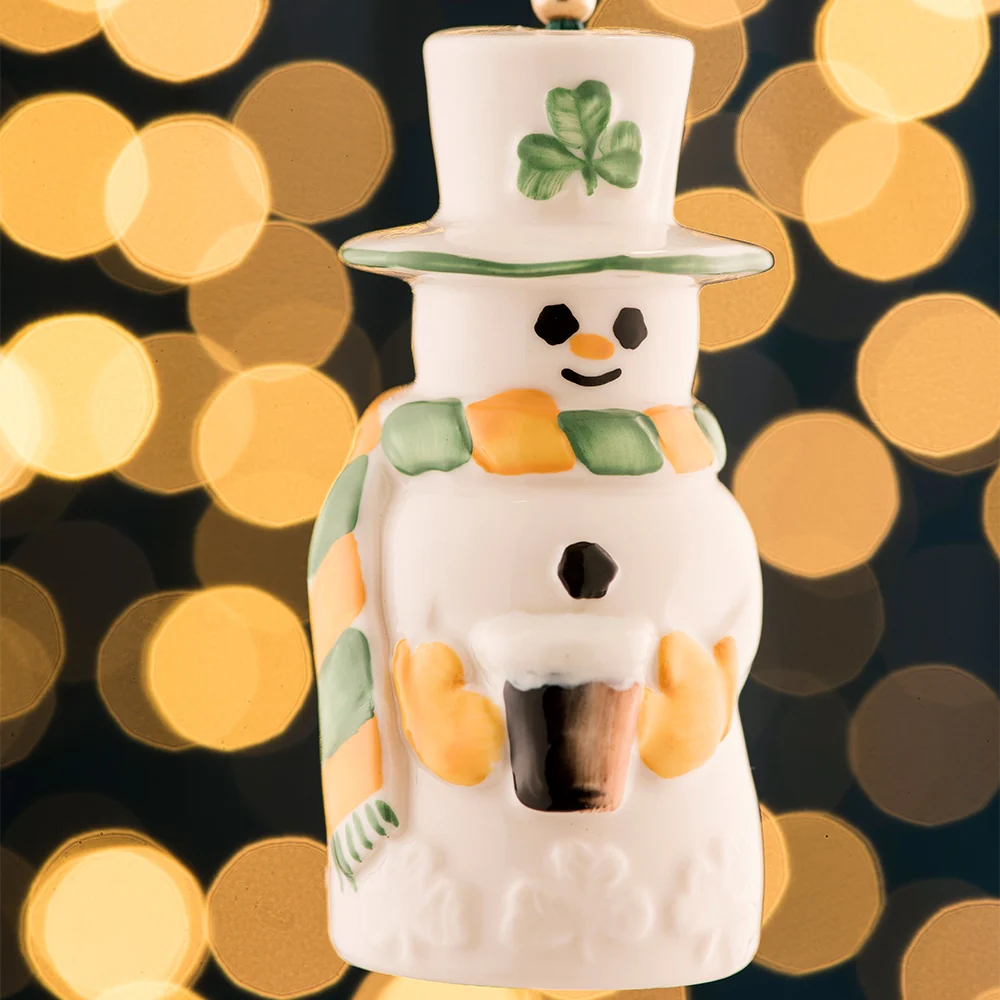 Belleek Classic Paddy Snowman Bell Ornament - Image 2