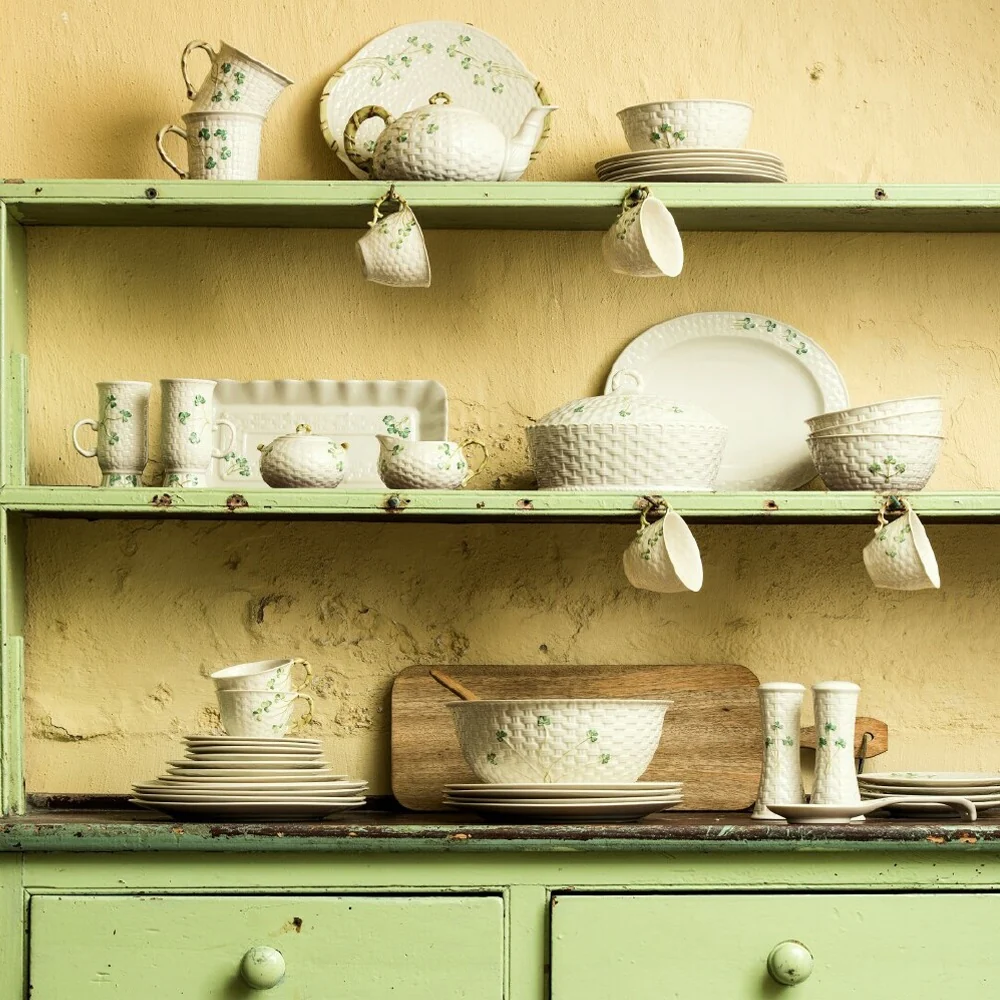Belleek Classic Shamrock Butter Dish - Image 3