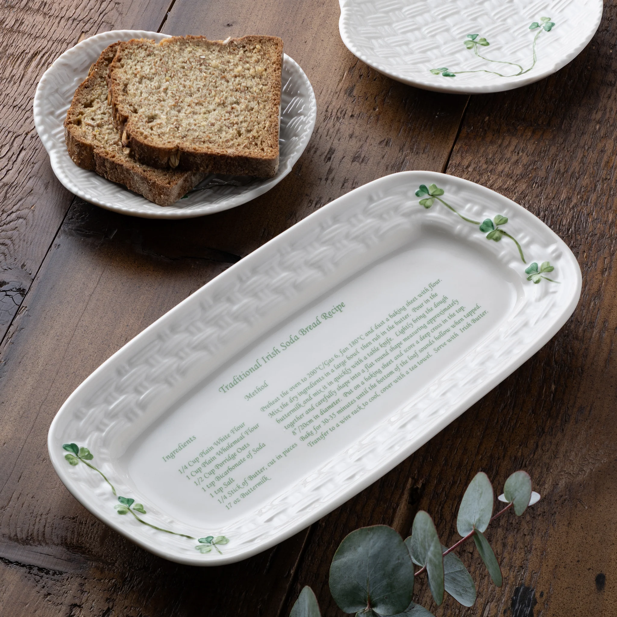 Belleek Classic Shamrock Tray Irish Soda Recipe - Image 2