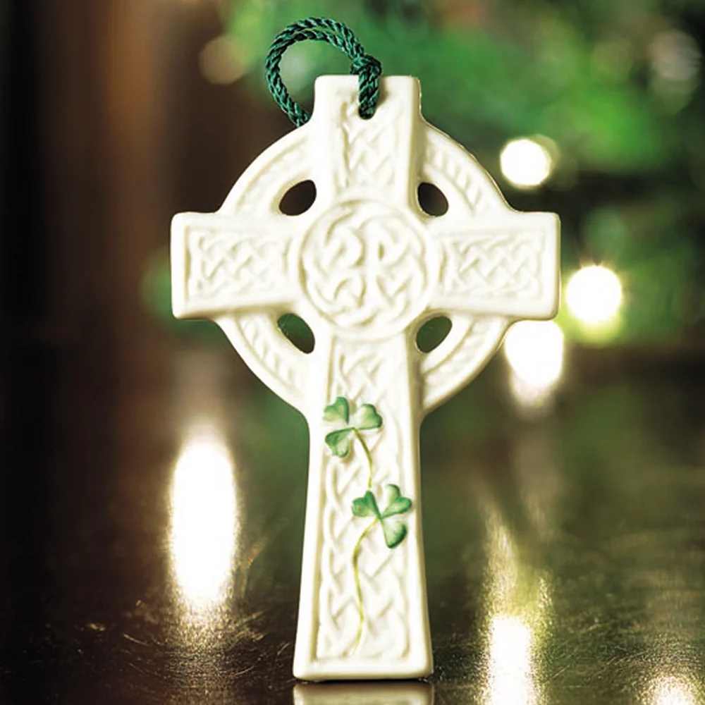 Belleek Classic St Kieran's Celtic Cross Ornament - Image 2