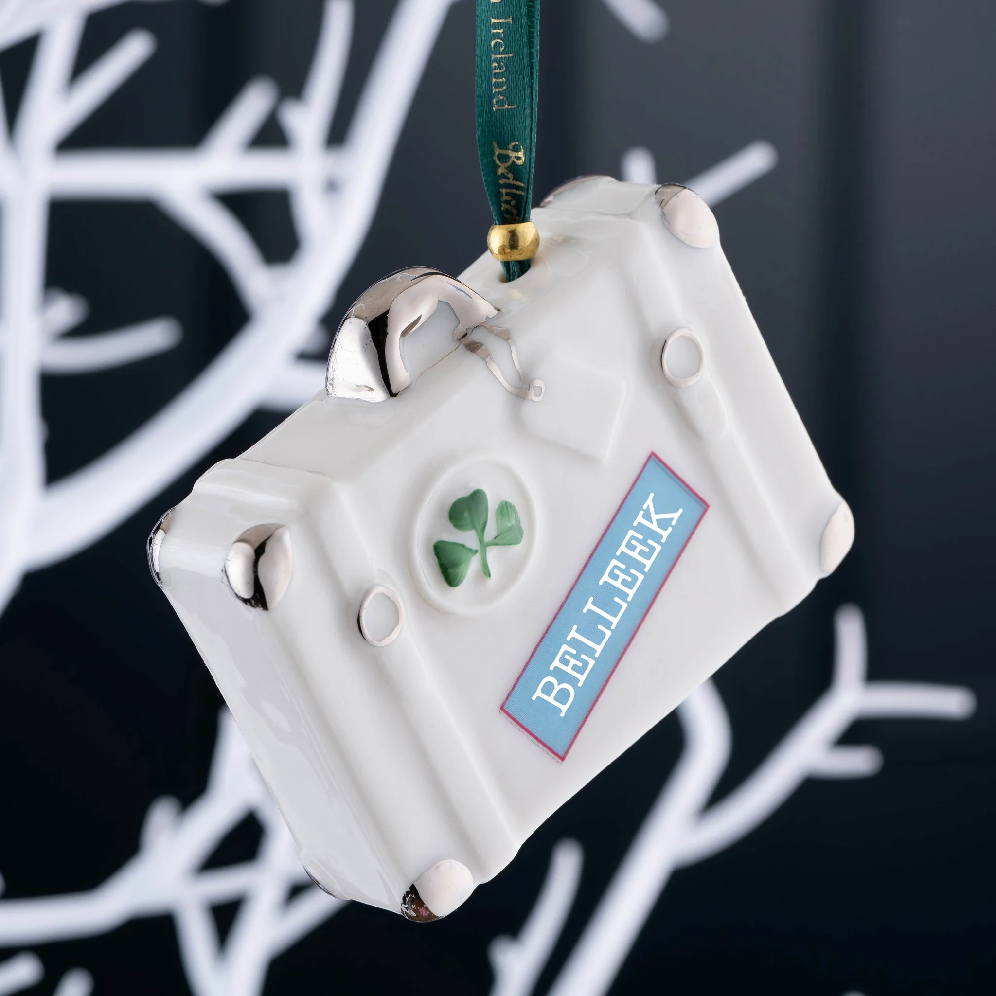 Belleek Classic Vintage Suitcase Hanging Ornament - Image 2