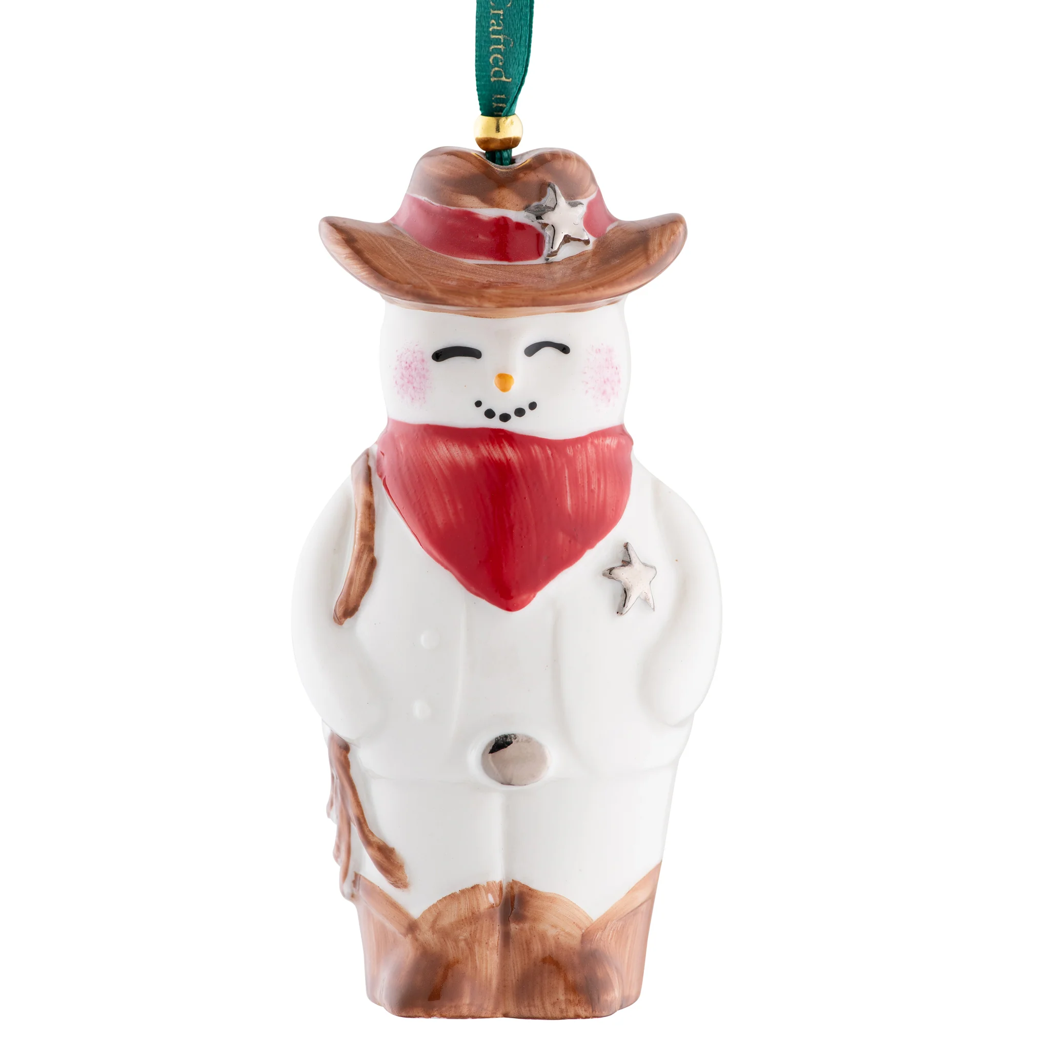 Belleek Classic Wild West Snowman Hanging Ornament