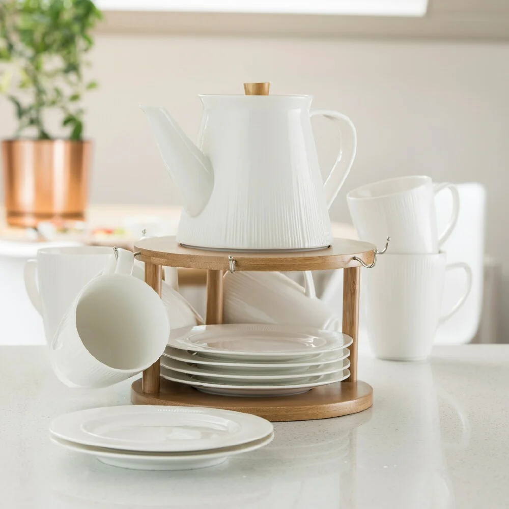 Belleek Living Pekoe 13 Piece Set & Stand - Image 2