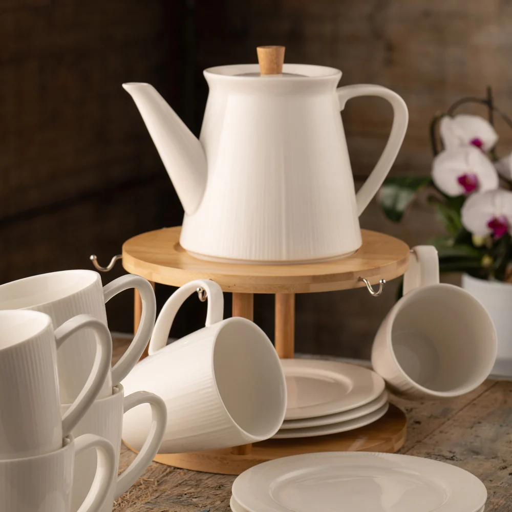 Belleek Living Pekoe 13 Piece Set & Stand - Image 3