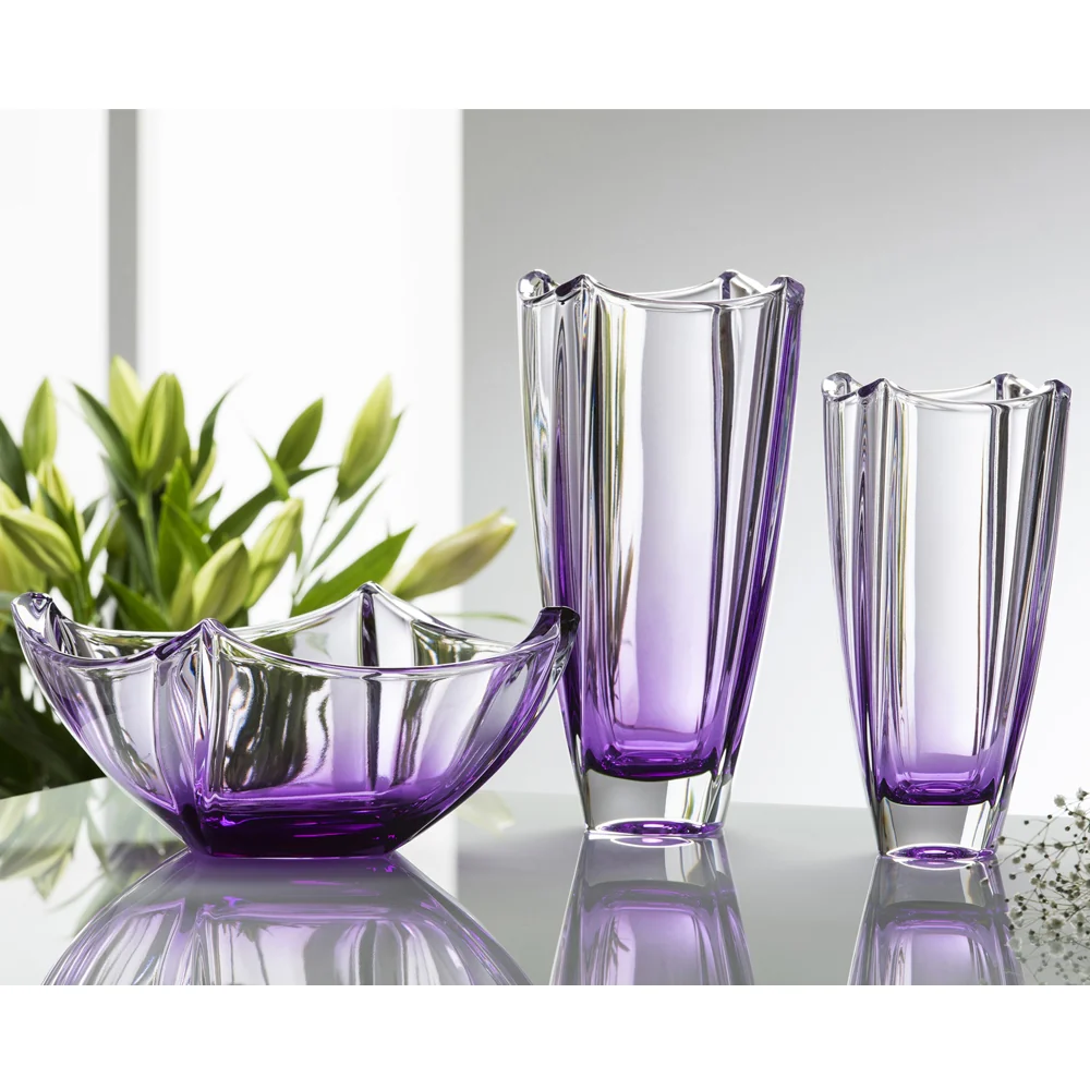Galway Crystal Amethyst Dune 12" Square Vase - Image 2