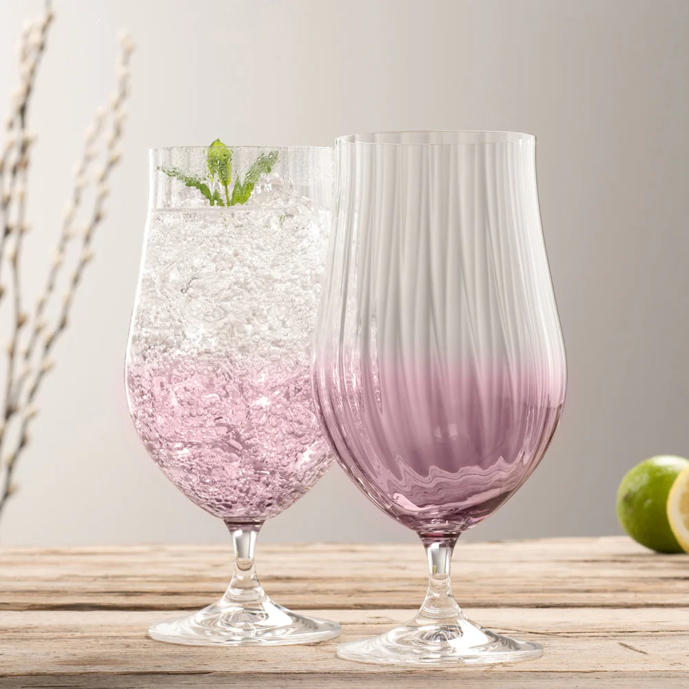 Galway Crystal Erne Craft Beer/Cocktail Set of 2 Amethyst - Image 2