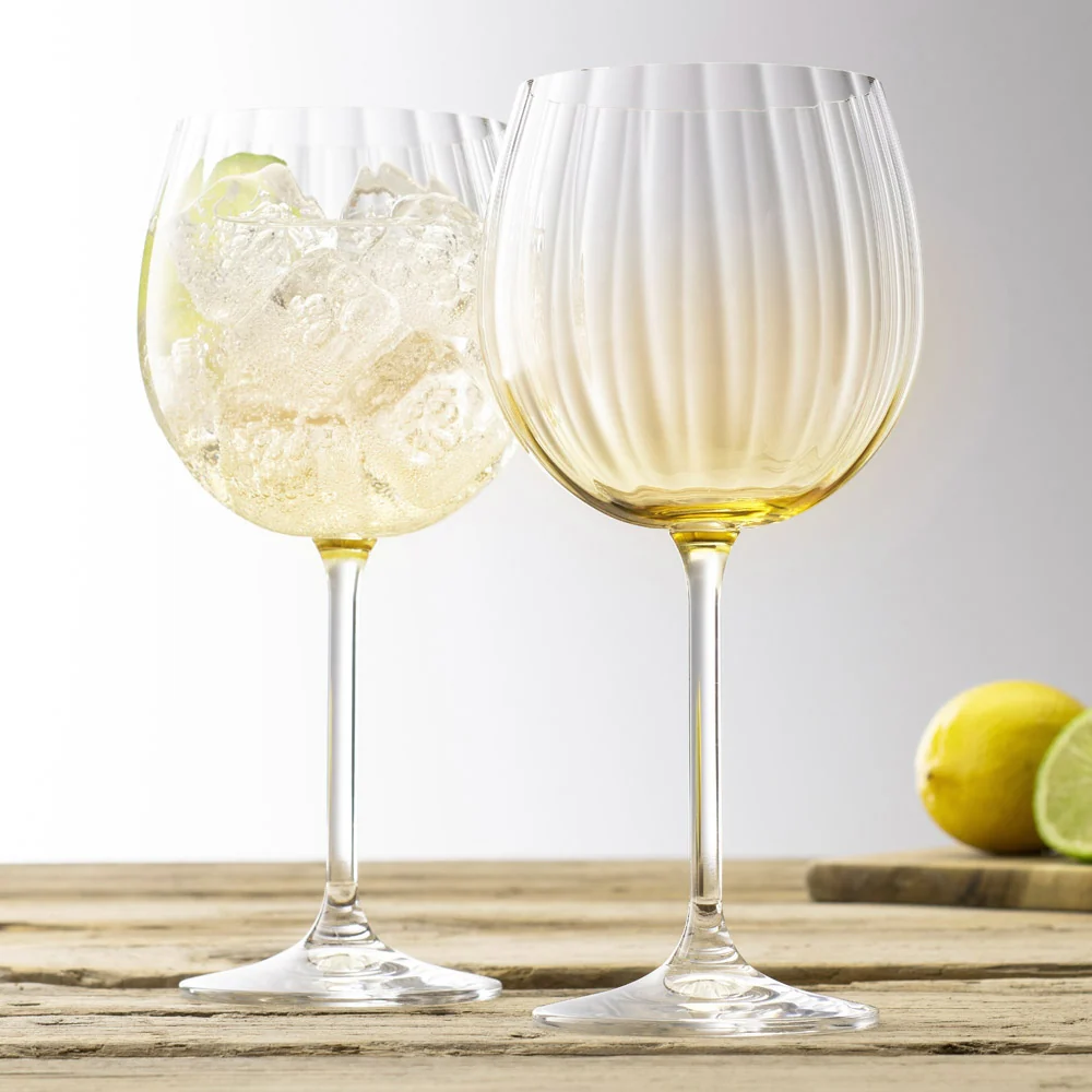 Galway Crystal Erne Gin & Tonic Pair Amber - Image 2