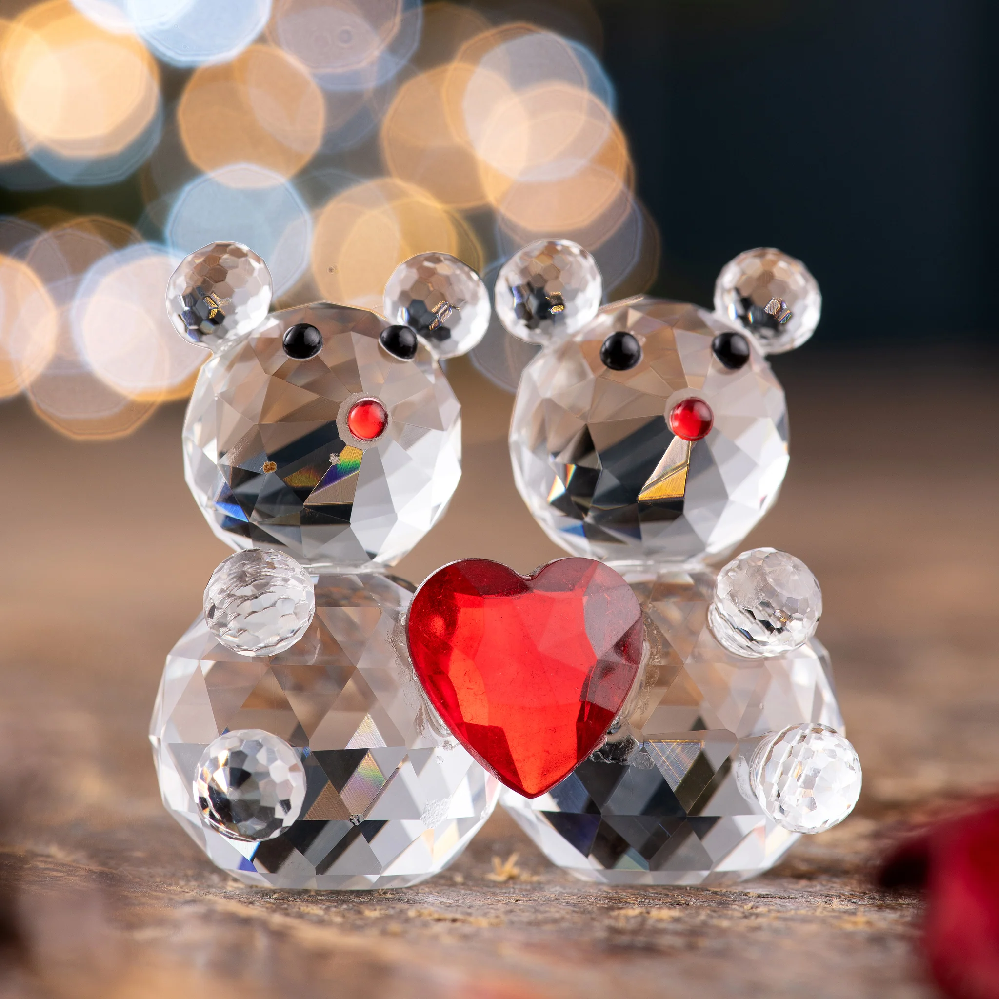 Galway Crystal Love Heart Teddy Bears Figurine - Image 2